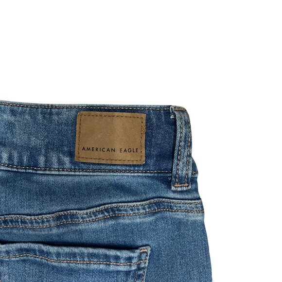 American Eagle Women’s Flare Jeans Blue Denim Stretch Mid Rise Classic Size 00 - Picture 13 of 15